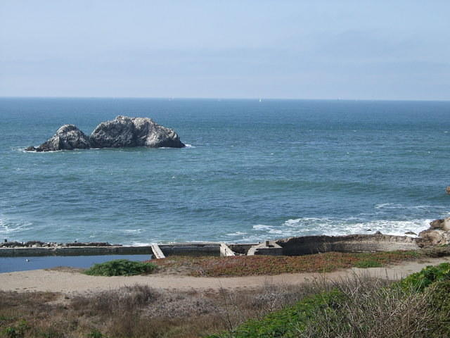 From the baths out to sea