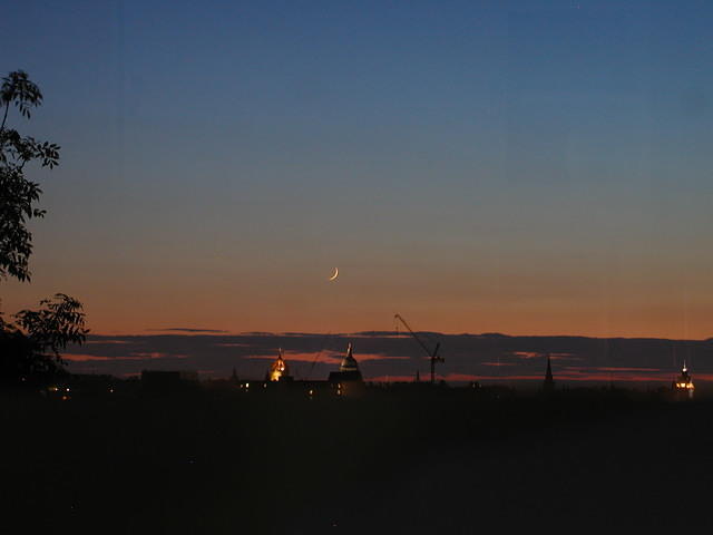 Moon over the city