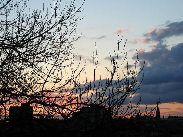 Red, with clouds