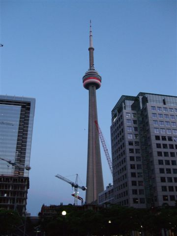 CN tower at night